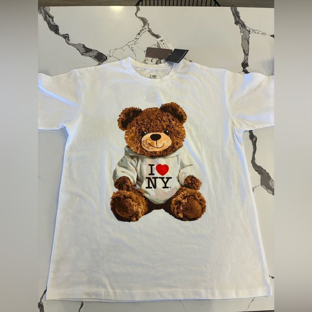 Grayson Threads White Tee with Teddy Bear Graphic